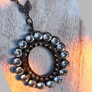 CATHERINE POPESCU 18" OVAL CRYSTAL NECKLACE MADE IN FRANCE